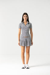 Evrin Mini Skirt Set in Striped Cotton