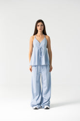 Lily Pants Set in Pastel Blue