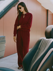 Eclips Pants Set in Burgundy