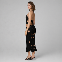 Isla Crochet Dress in Black