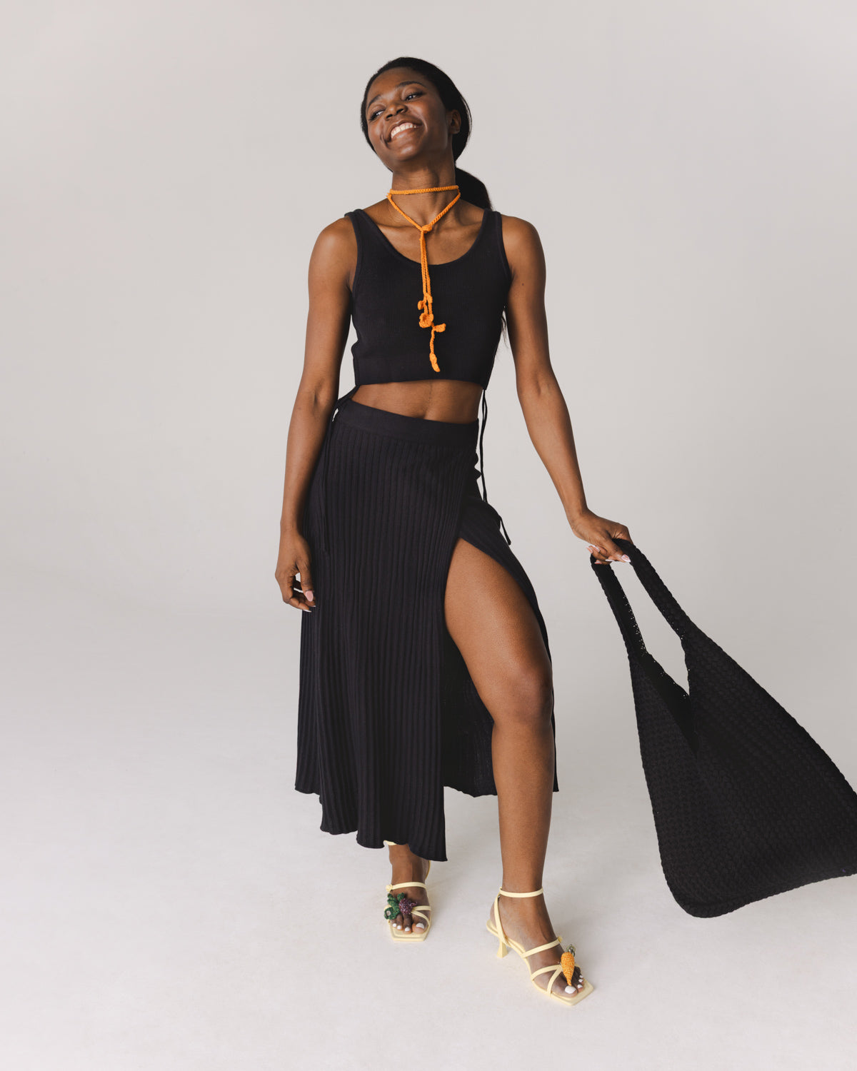 Šatrija: Black Cotton Wrap Skirt