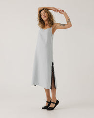 Aguonos: Dew & Black Linen Dress