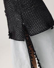 Aguonos: Dew & Black Linen Dress