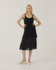 Aguonos: Black Linen Dress