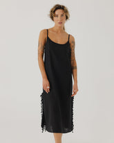 Aguonos: Black Linen Dress