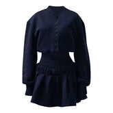 Inej Skirt Set in Dark Blue