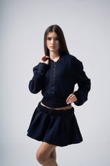 Inej Skirt Set in Dark Blue