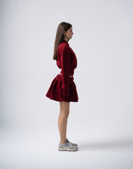 Inej Skirt Set in Burgundy