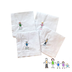 Custom Embroidered Kids Drawing Napkins