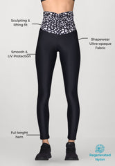 High-Waist Sculpt Leggings Black Leopard