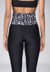 High-Waist Sculpt Leggings Black Leopard