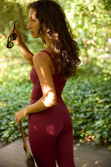 Sustainable Activewear Theo Leggings Burgundy