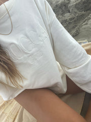 Unisex Organic Cotton Benji Sweatshirt Off-White Logo