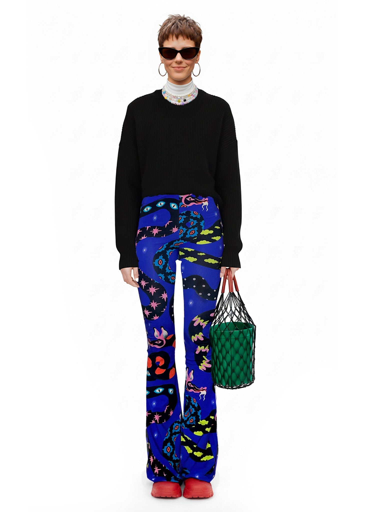 DRAGON DREAMS FLARED PANTS - BAMBOO