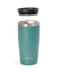 Peacock Green Coffee Cup + Lid