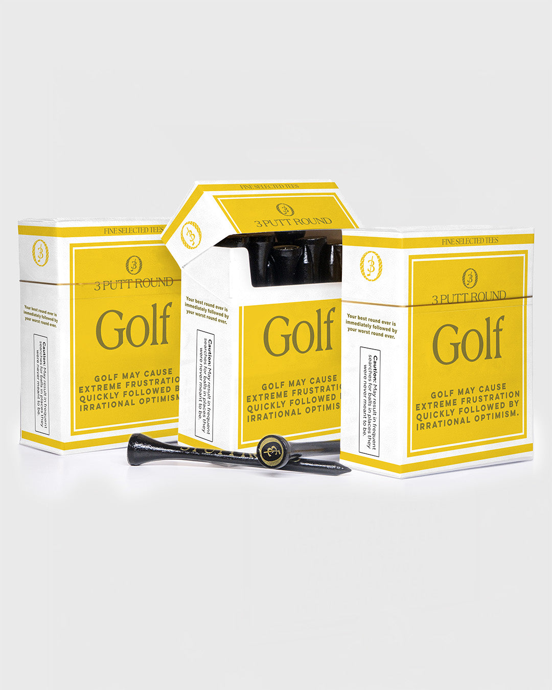 SET of GOLD "GOLF ADDICTION" TEE PACKS