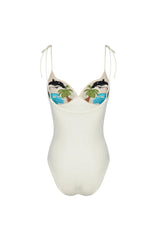 Dolphin One Piece Swimsuit White in Stock