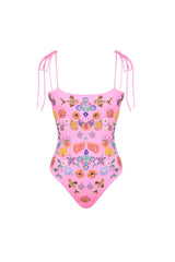 Mirrored Sea One Piece Swimsuit - Pink