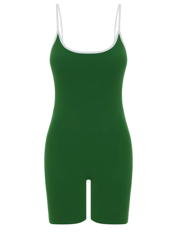 Gia Onesie - Green/ White
