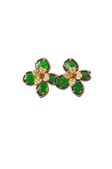 Green Flower Earrings