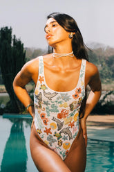 Océano Hand Beaded Swimsuit White