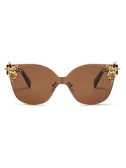 Oceanus X SOJOS Glowheart Sunglasses Brown
