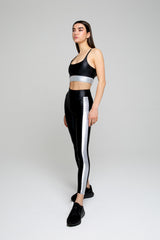 Nova Leggings Silver Stripe - Avenue Athletica