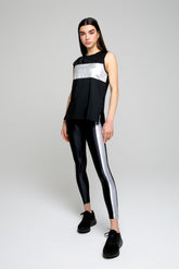 Nova Leggings Silver Stripe - Avenue Athletica