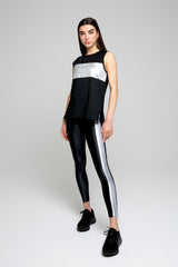Nova Leggings Silver Stripe - Avenue Athletica