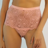 Born in Ukraine High Waist Lace Briefs Pink