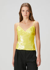 Yellow Sequin Strap Top