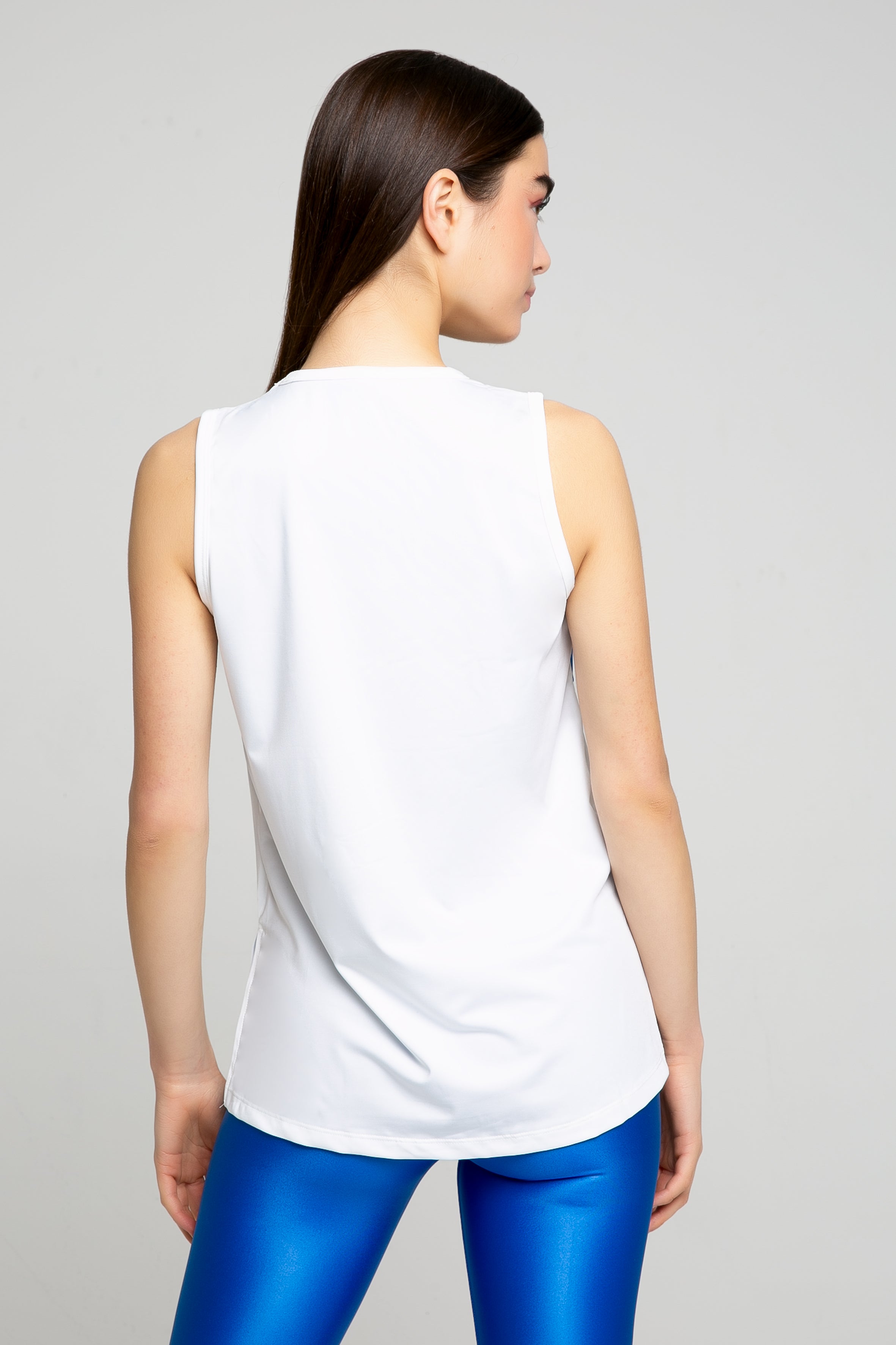 Gaia Tank Top With Blue Stripe - Avenue Athletica