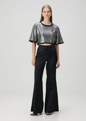 SHINY WOVEN PANT - BLACK