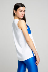 Gaia Tank Top With Blue Stripe - Avenue Athletica