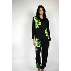 Silk Dreamscape Pyjama Pants Black Flower