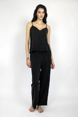 Black Silk Dreamscape Pyjama Pants