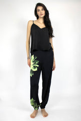 Silk Dreamscape Pyjama Pants Black Flower