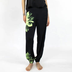 Silk Dreamscape Pyjama Pants Black Flower