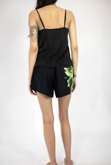 Silk Dreamscape Shorts Black