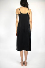 Silk Dreamscape Long Slip Dress Black