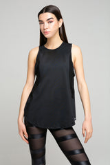 Luxx Tank Top With Black Mesh - Avenue Athletica