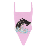 Marina Vintage Neckline Swimsuit - Pink