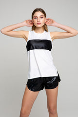 Gaia Tank Top With Black Stripe - Avenue Athletica