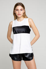Gaia Tank Top With Black Stripe - Avenue Athletica