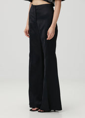 SHINY WOVEN PANT - BLACK