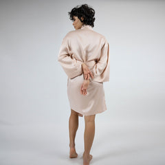Silk Dreamscape Short Kimono Robe