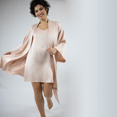 Silk Dreamscape Short Kimono Robe