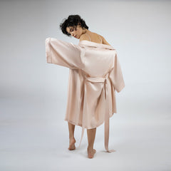 Silk Dreamscape Short Kimono Robe