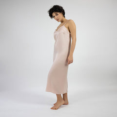 Silk Dreamscape Long Slip Dress Transcendent Pink