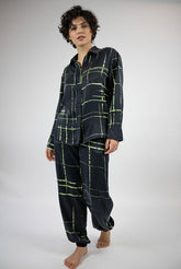 SILK PYJAMAS Black Check